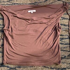 gaze brown Off-Shoulder Tank Top